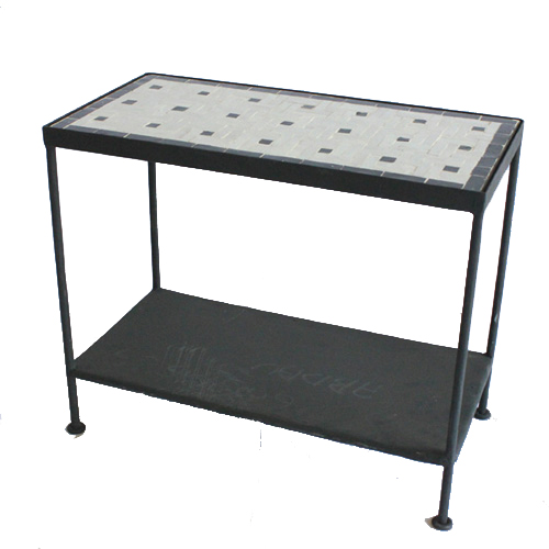 【SALE】モザイクテーブル 鉄脚ラック60x30 樹脂はめ込 送料別 @38000→19000円