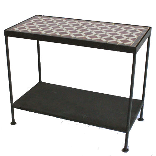 【SALE】モザイクテーブル 鉄脚ラック中 60x30 樹脂はめ込送料別 @38000→19000円