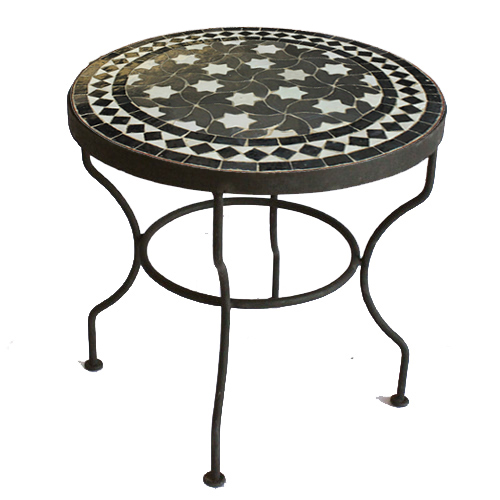 【SALE】モザイクテーブル 鉄脚 丸テーブル径45樹脂はめ込 送料別 @45000→22500円