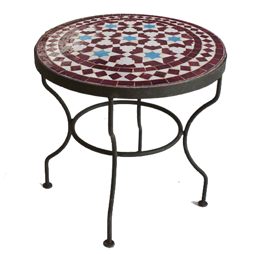 【SALE】モザイクテーブル 鉄脚 丸テーブル径45樹脂はめ込 送料別 @45000→22500円