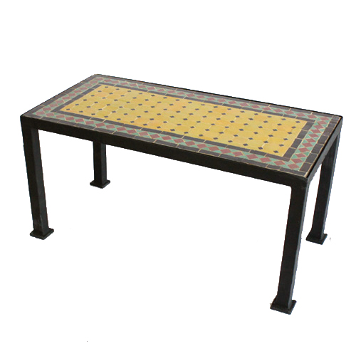 【SALE】モザイクテーブル 鉄脚ロー70x35直線脚樹脂はめ込送料別 @45000→22500円