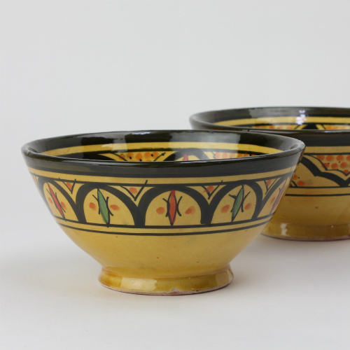 サフィ陶製 サラダボウル 径18CM 黄 柄アソート 柄アソート