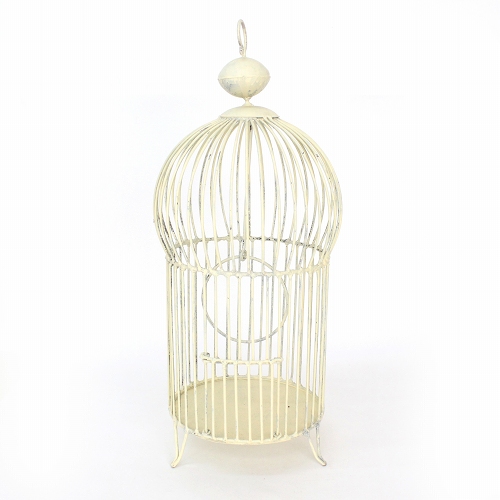 モロッコ製ペイント鳥かご　アイボリー　小