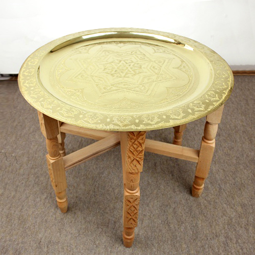 真鍮プレート(直径60cm) 木製脚付き