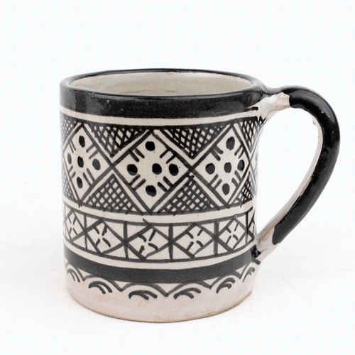 フェズ陶製飾りカップ大 01黒