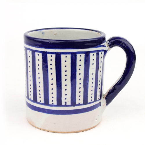 フェズ陶製飾りカップ大 02青