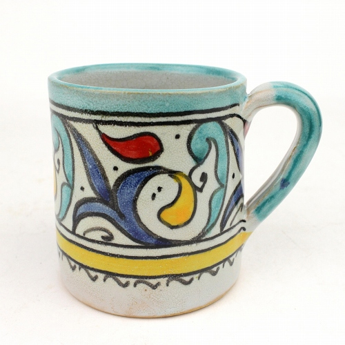 フェズ陶製飾りカップ大 11緑