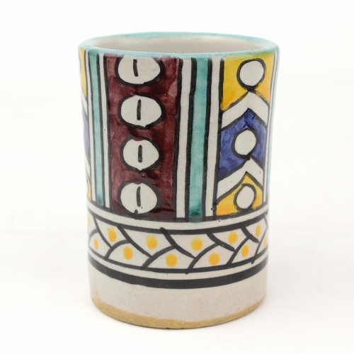 フェズ陶製飾りコップ　高 05マルチ