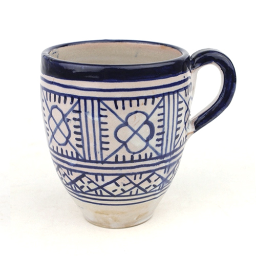 フェズ陶製飾りぷっくりカップ 11青