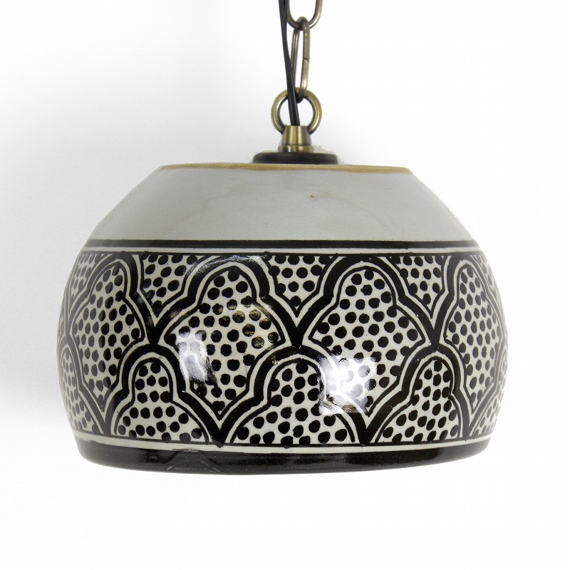 陶製植木鉢型ランプシェード ぷっくり型 伝統柄1 ソケット別A