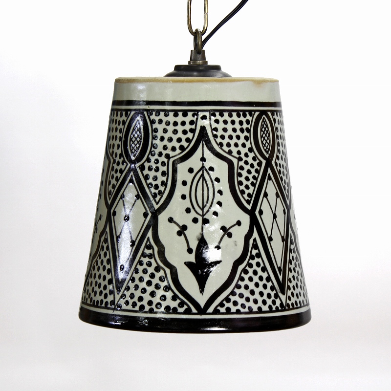 陶製植木鉢型ランプシェード 直径18CM 伝統柄2 ソケット別A