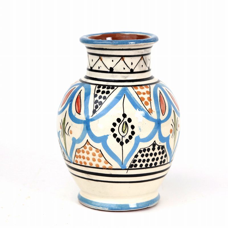 サフィ陶製花瓶 H17 01ターコイズ