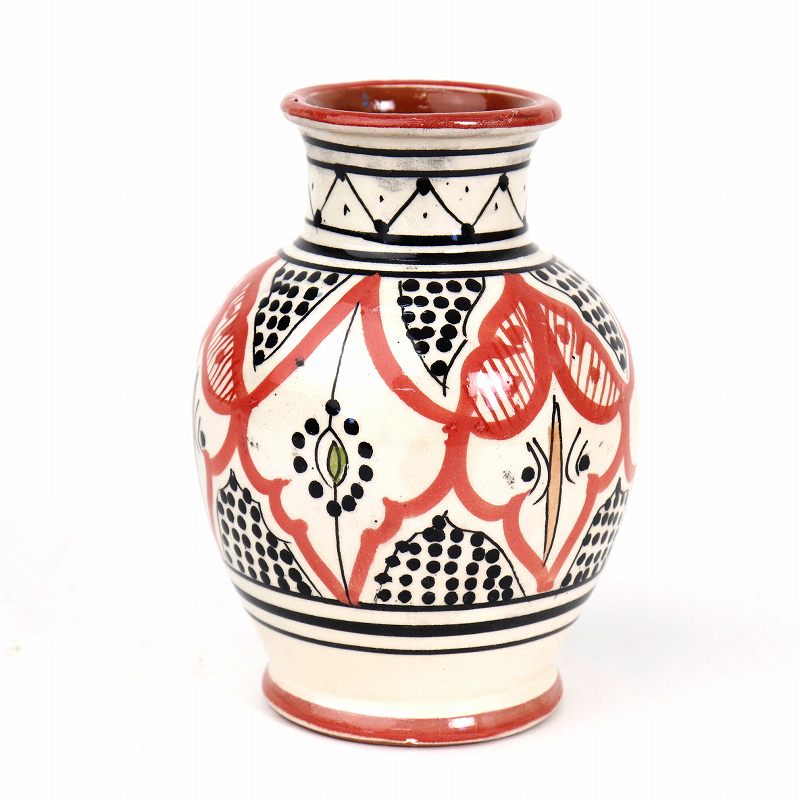 サフィ陶製花瓶 H17 05赤