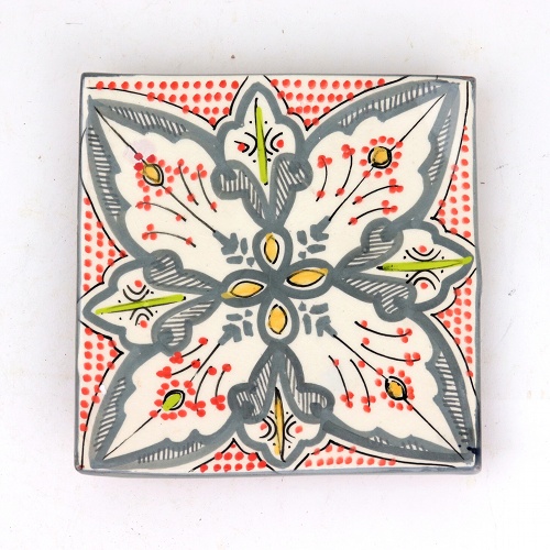 【予約商品】入荷予定: 4月 サフィ陶製飾り四角皿 中 W16  06グレー