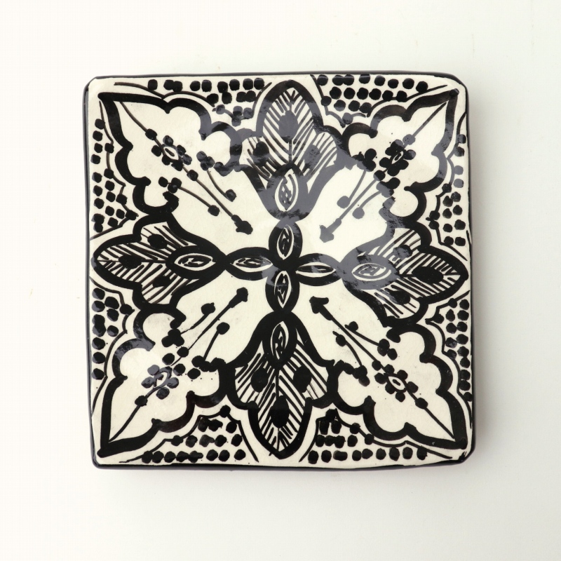 サフィ陶製飾り四角皿 小 W14 10