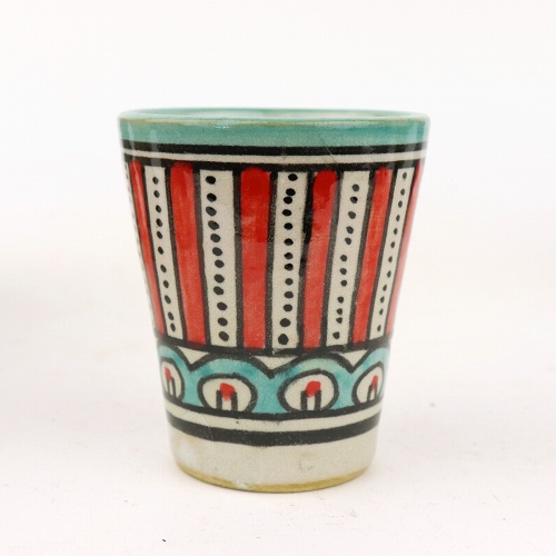 フェズ陶製飾りコップ ハンドルなし 赤@1300→1040円