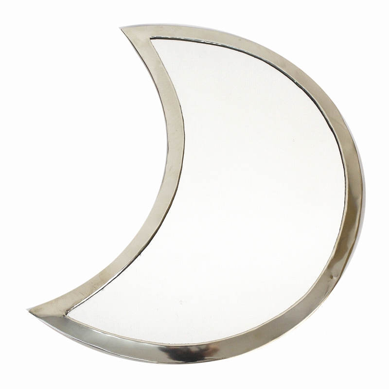 メタル鏡 月 縁太 大 シルバー