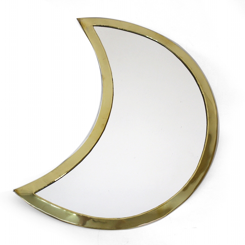 メタル鏡 月 縁太 大 ゴールド