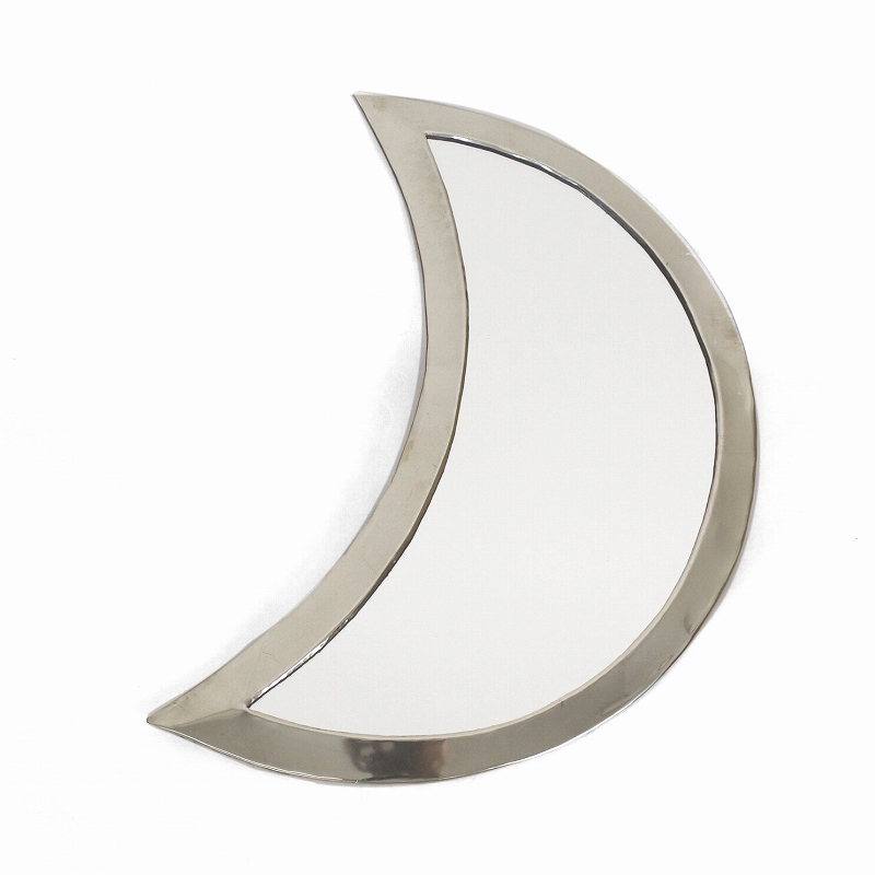 メタル鏡 月 縁太 中 シルバー