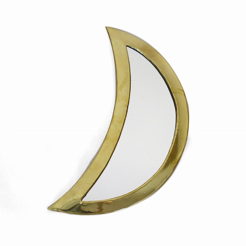 メタル鏡 月 縁太 小 ゴールド