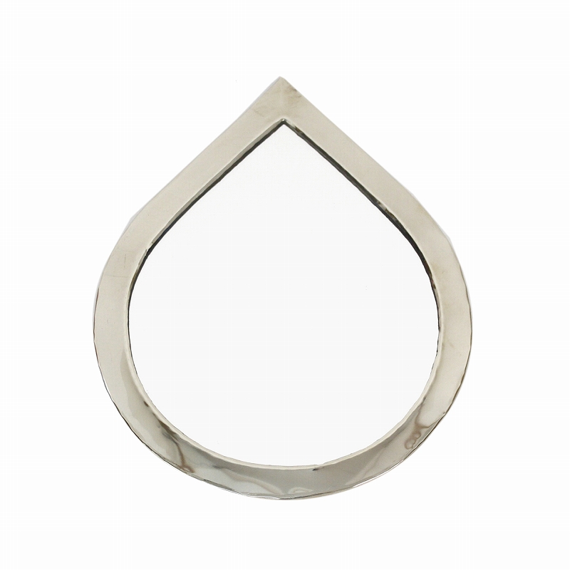 メタル鏡 しずく 縁太 小 シルバー