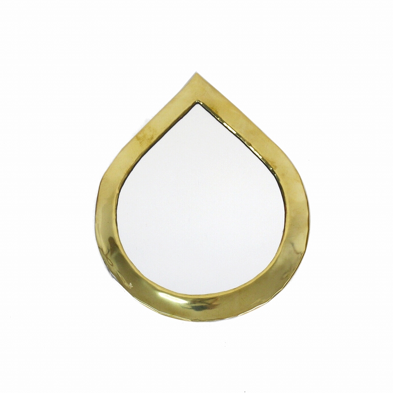 メタル鏡 しずく 縁太 ミニ ゴールド