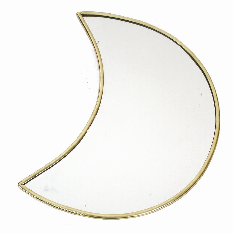 メタル鏡 月 縁細 大 ゴールド