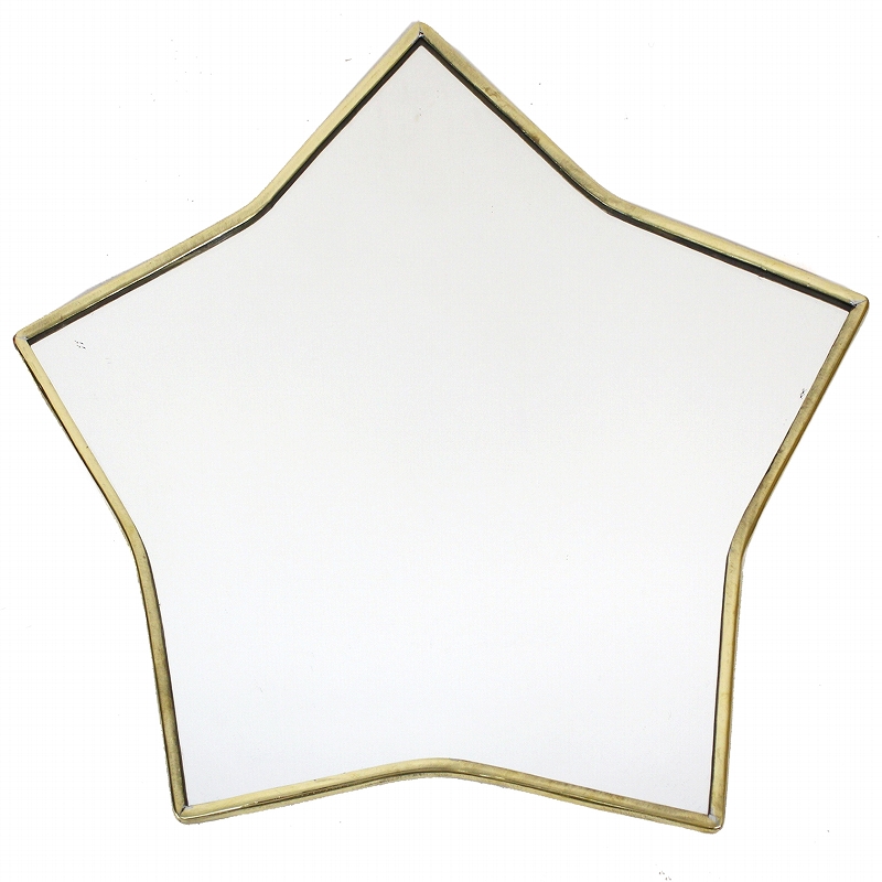 メタル鏡 星 縁細 大 ゴールド