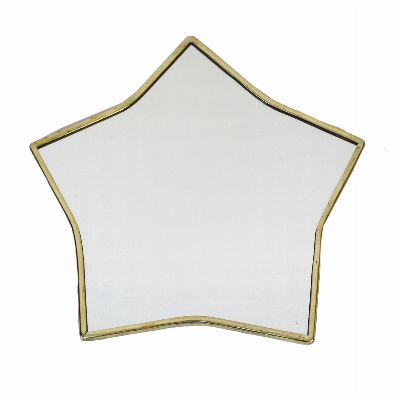 メタル鏡 星 縁細 中 ゴールド