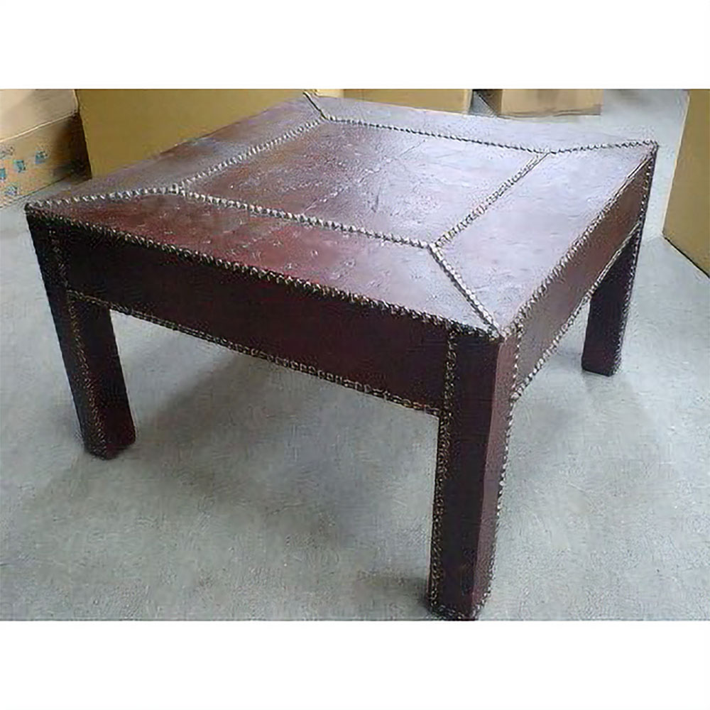 革張りテーブル 茶 送料別