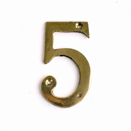 真鍮数字プレート 5