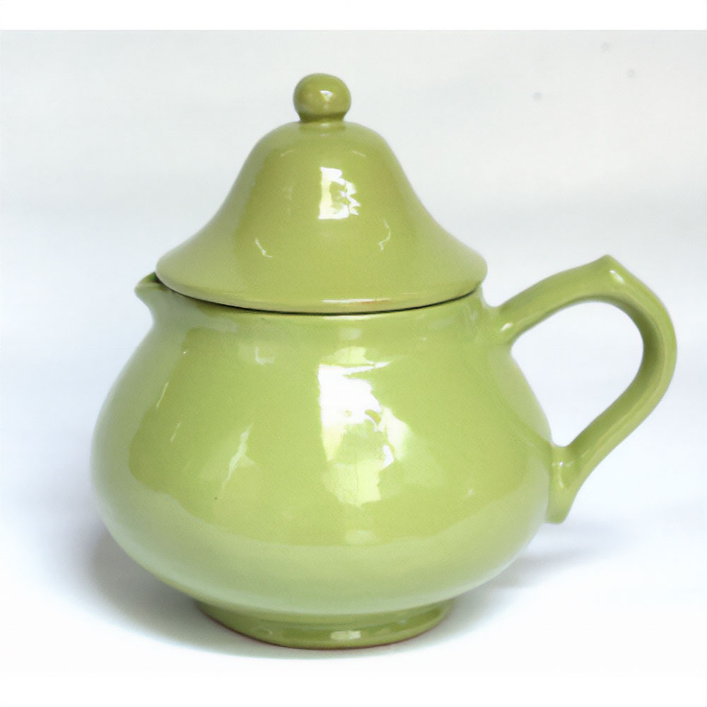 AKKAL 陶製ミルクポット H8.5 径7 キミドリ