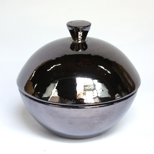AKKAL 陶製ふた付ボール 径9.5 メタル