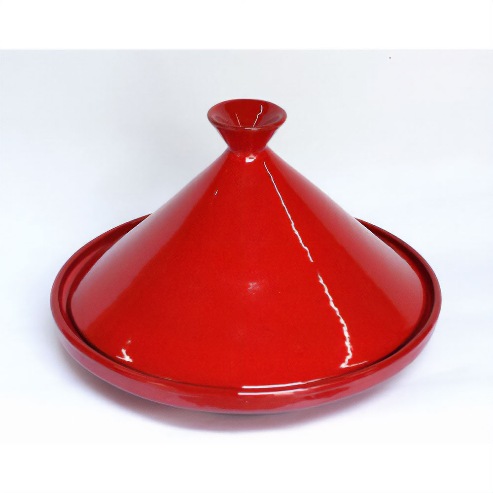 AKKAL 陶製タジン型皿 径23 赤