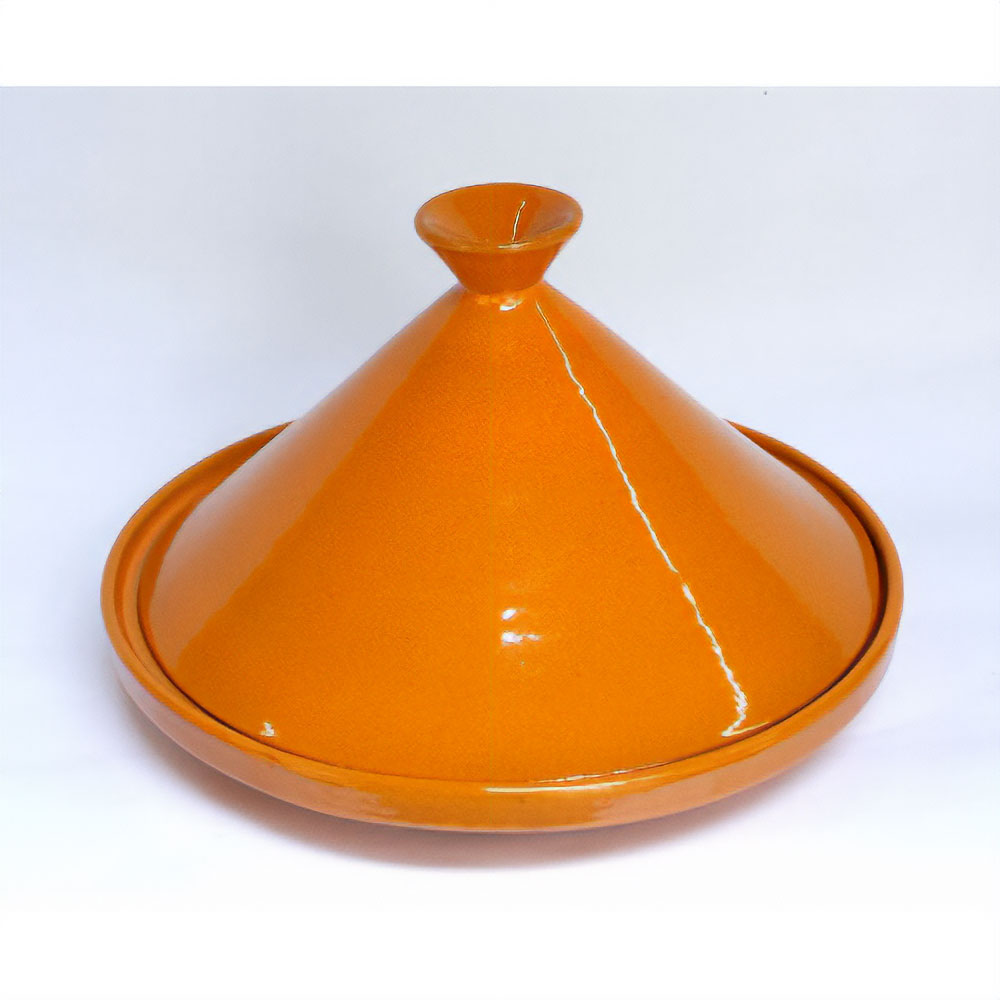 AKKAL 陶製タジン型皿 径23 オレンジ