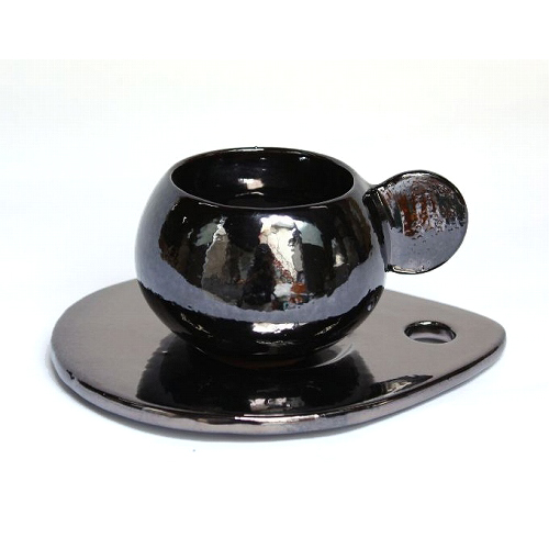 AKKAL 陶製 コーヒーカップ 小 メタル