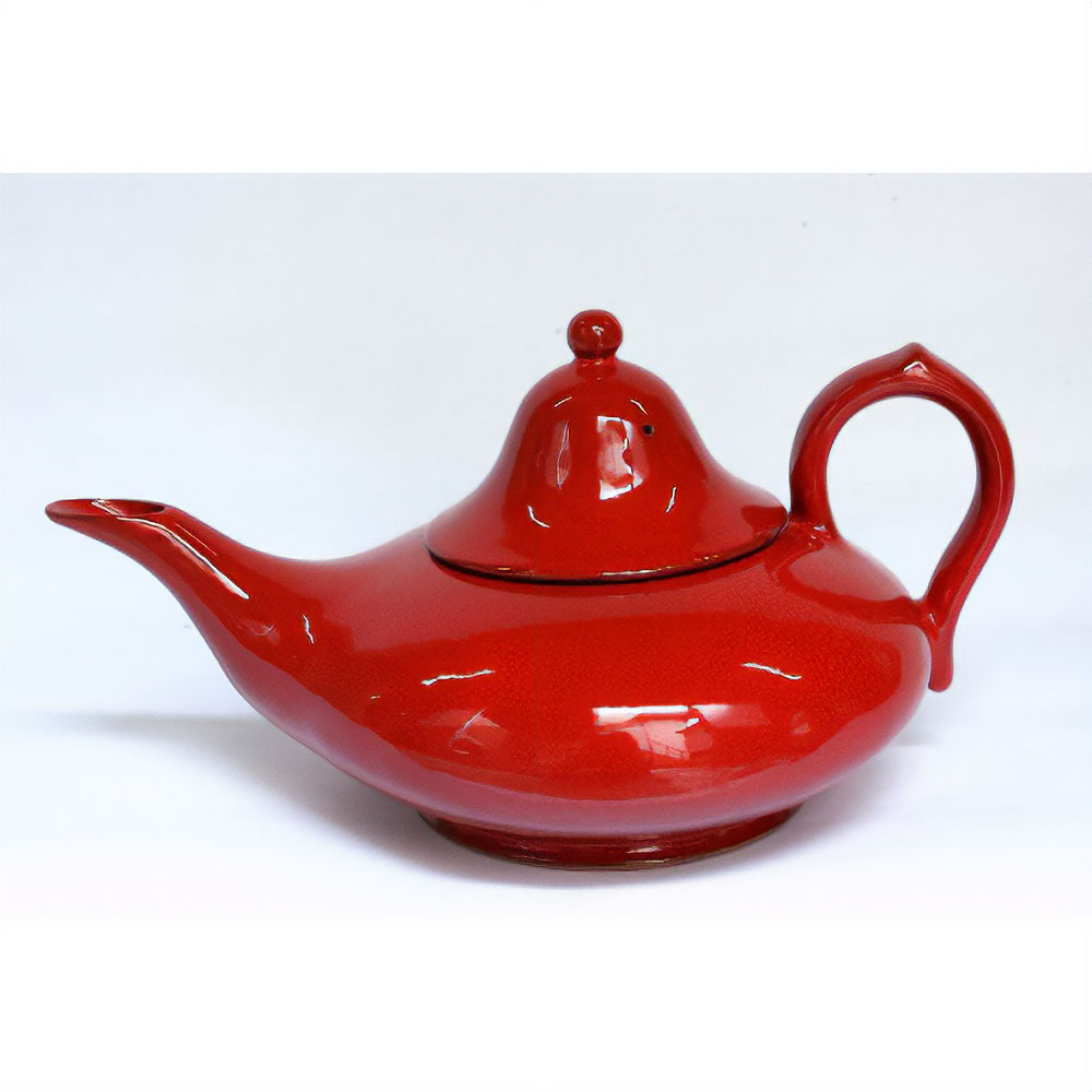 AKKAL 陶製 ティーポット H8.5 径8 赤