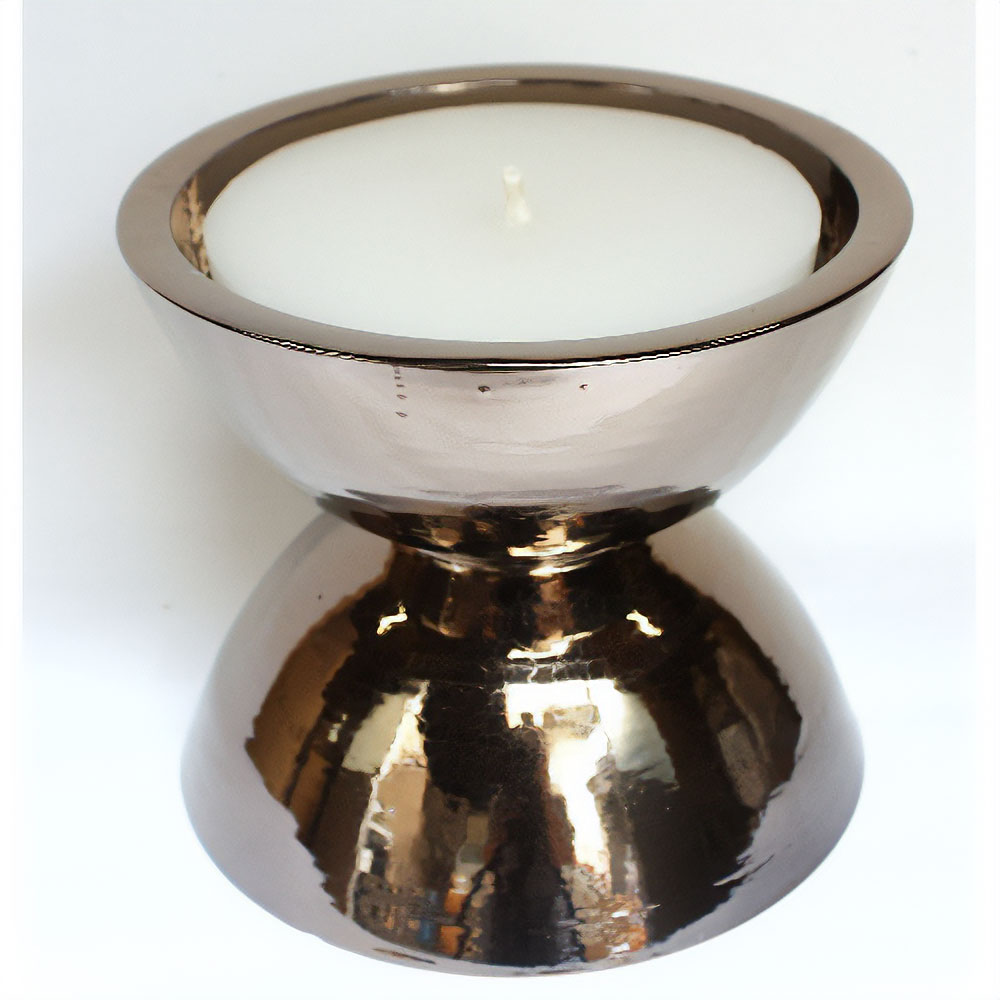 AKKAL 陶製 ジグザグ蝋燭立て 径20 メタル