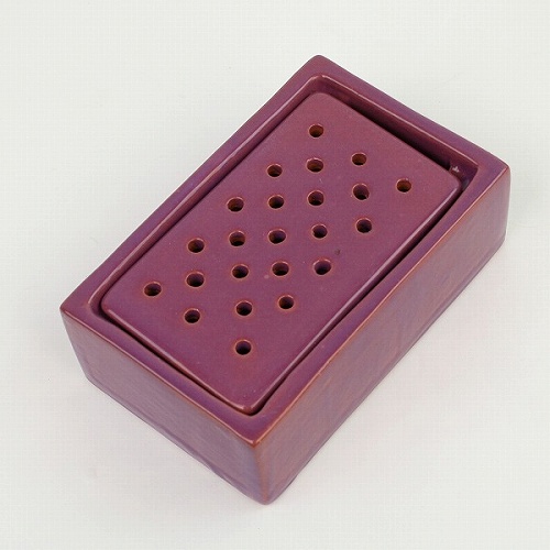 AKKAL 陶製 四角石鹸置き プラム