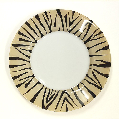【SALE】NAAJ 動物柄ペイント 皿径24.5 ゼブラ @5500→3000円