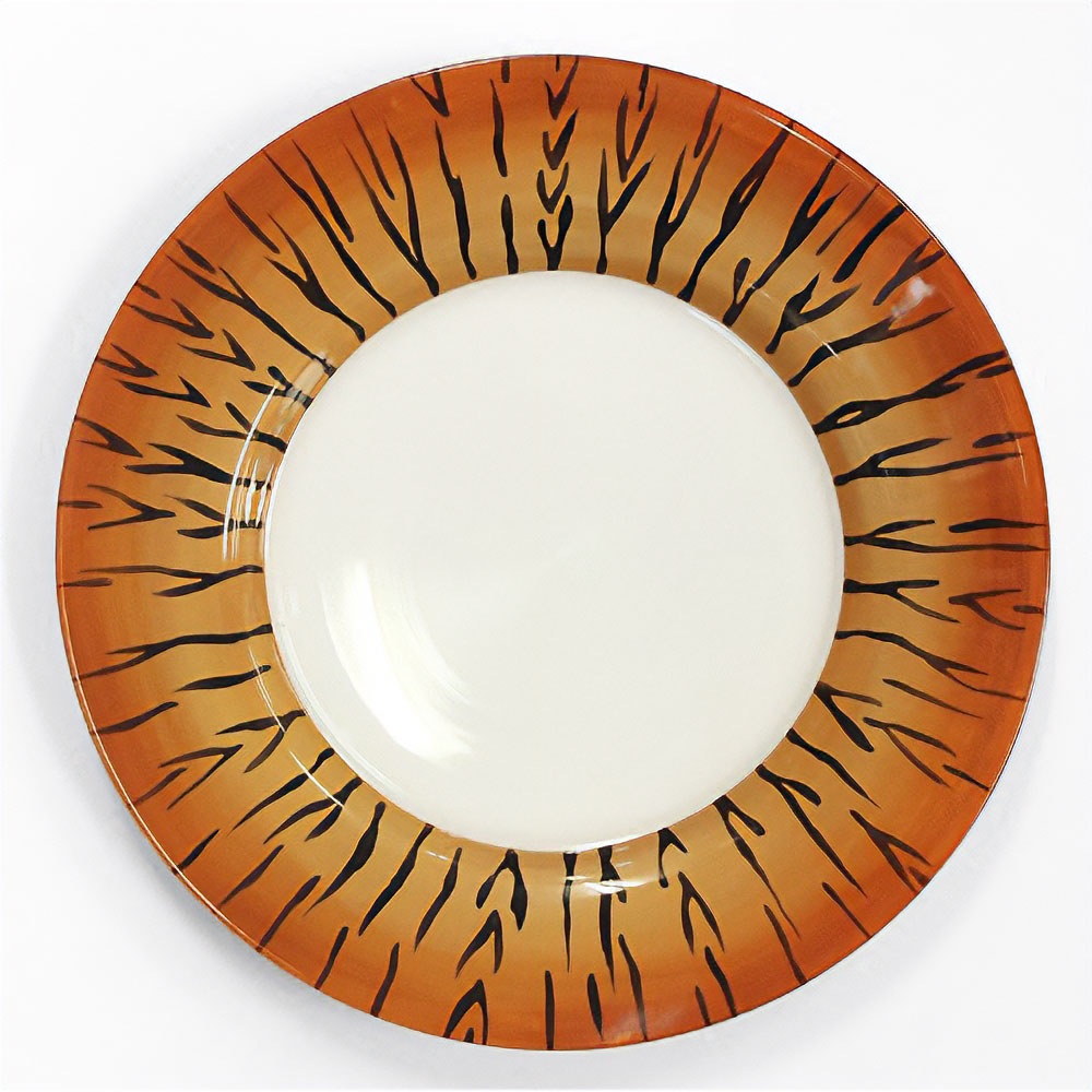 【SALE】NAAJ 動物柄ペイント 皿径24.5 トラ @5500→3000円