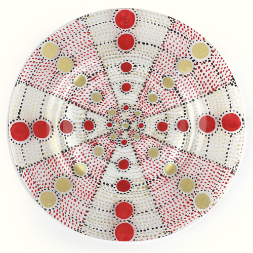 【SALE】NAAJ ドットペイント デザート皿径19.5 赤  @4800→2600円