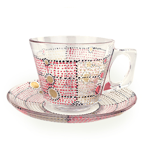 【SALE】NAAJ ドットペイント ティーカップ ソーサー ピンク @5500→3800円