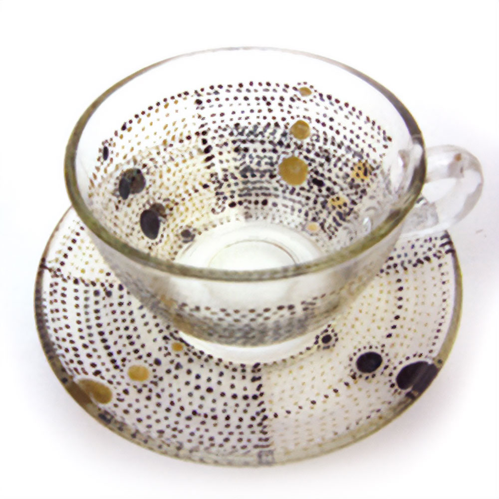 【SALE】NAAJ ドットペイント ティーカップ ソーサー 丸  黒 @5500→3500円