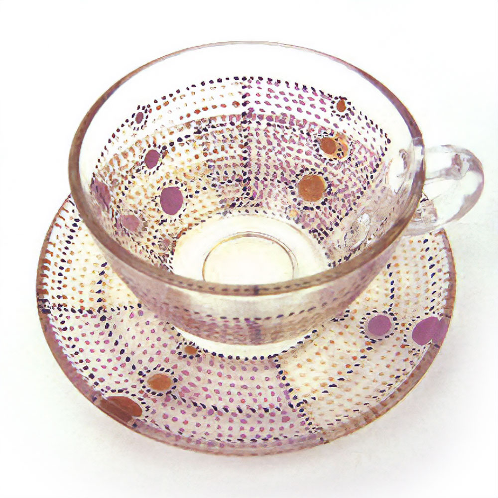 【SALE】NAAJ ドットペイント ティーカップ ソーサー 丸  紫 @5500→3500円