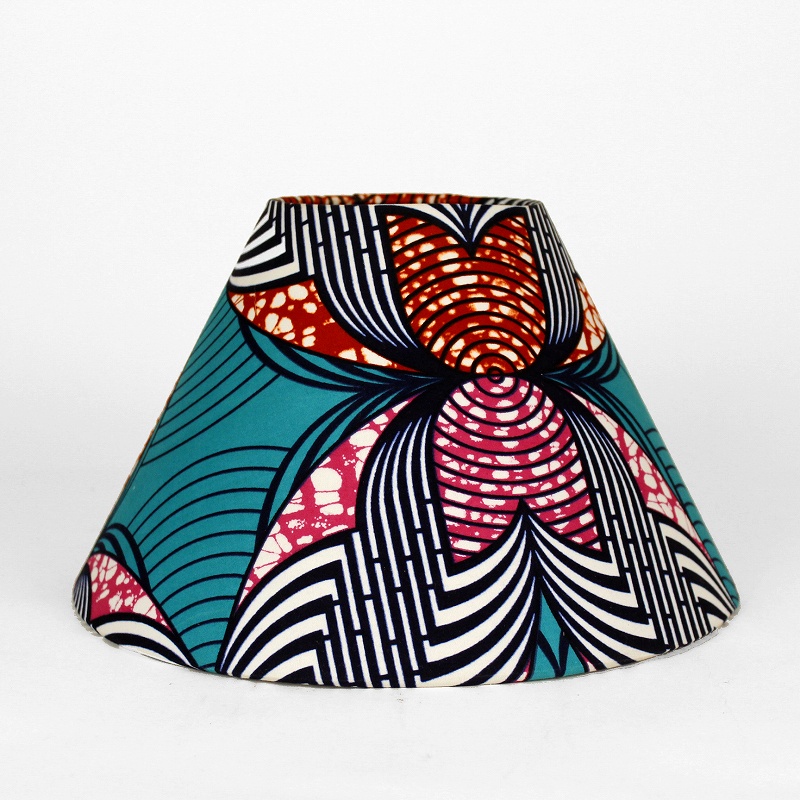 セネガル パーニュランプシェード H20 直径12 底直径30 赤xターコイズ ※ソケット別A @12500→10000円