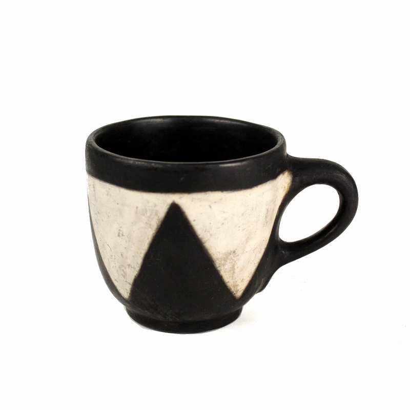 ムコノビエンタロ陶器 カップ 中 0300 トライアングルモノクロ