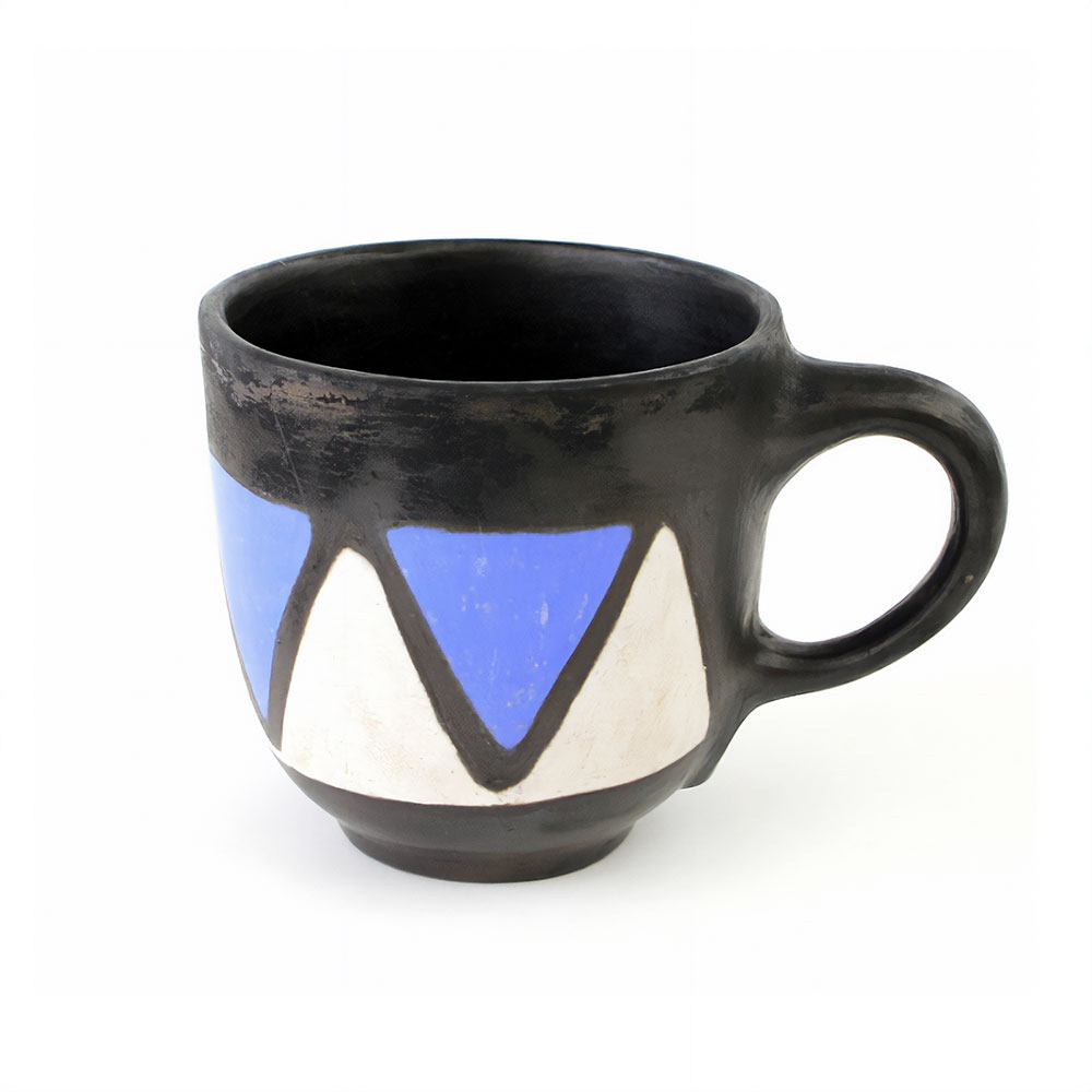 ムコノビエンタロ陶器 カップ 中 0380 トライアングルブルー