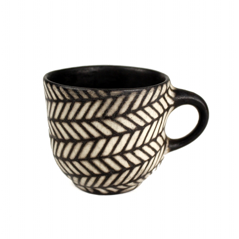 ムコノビエンタロ陶器 カップ 中 05 リーフベイン