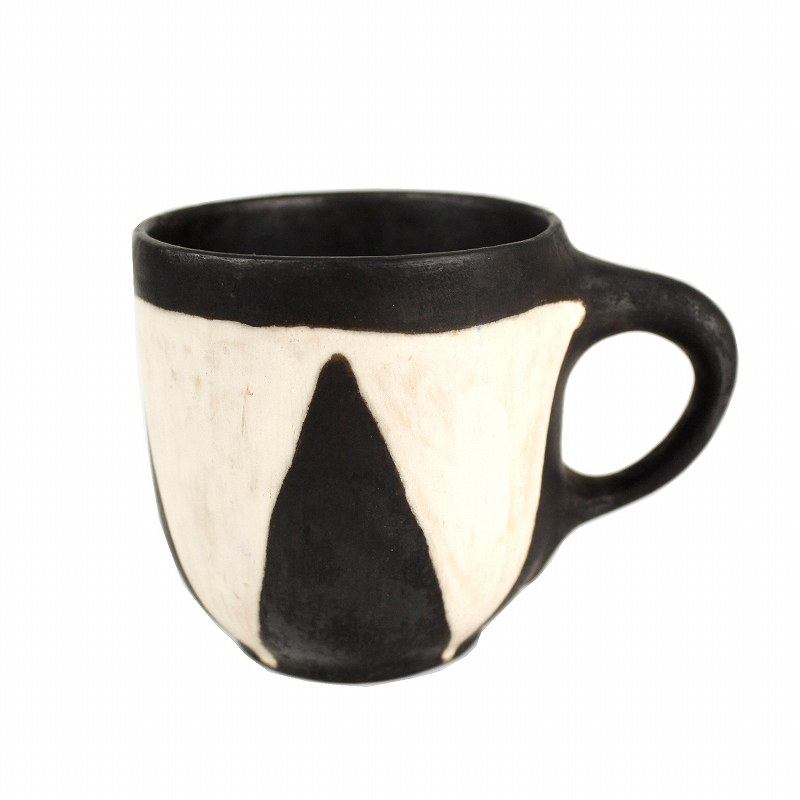 ムコノビエンタロ陶器 カップ 大 0300 トライアングルモノクロ